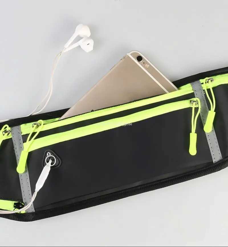 Mens sports running phone case waist bag waterproof and comfortable bicycle running bag safety reflective tape sports belt Z250407