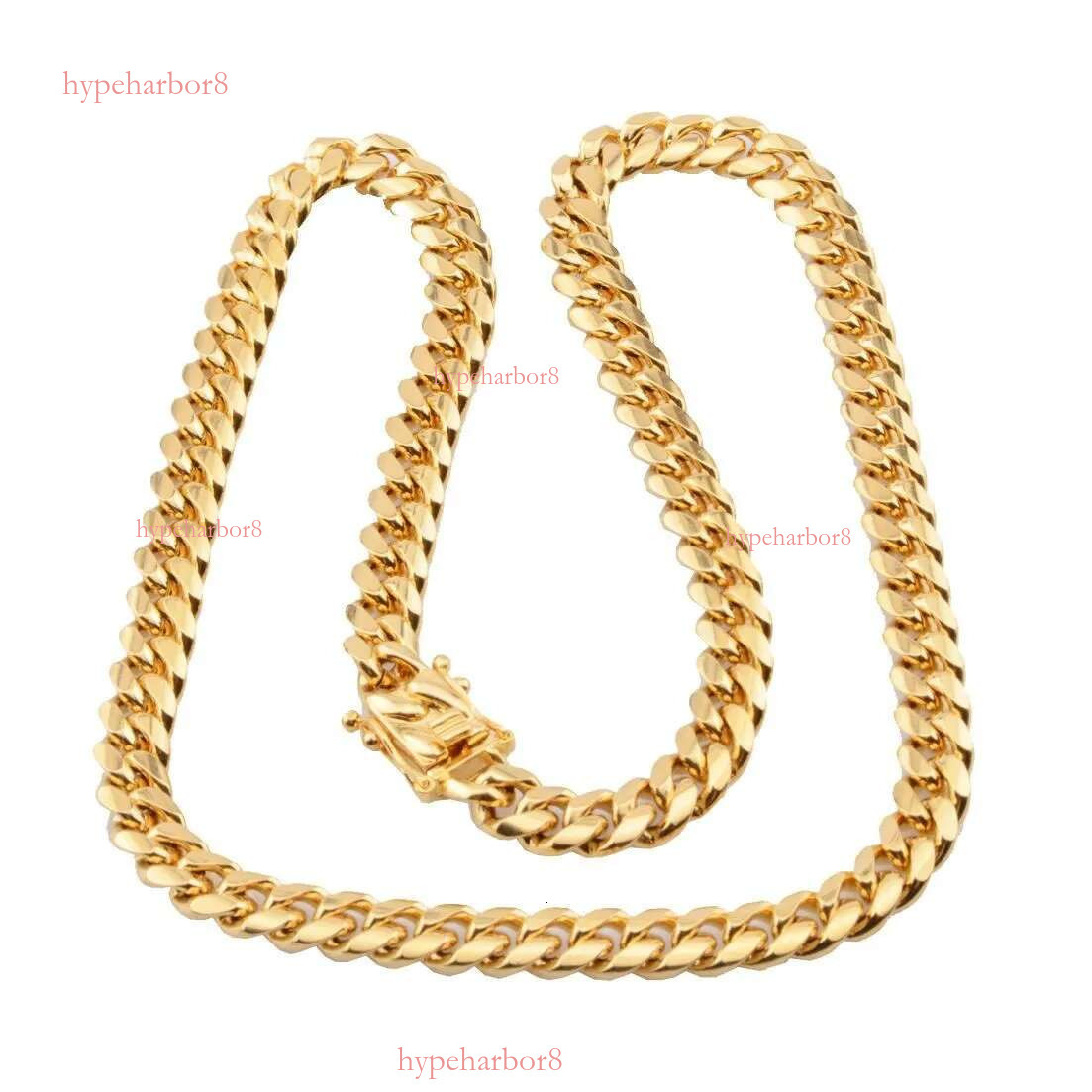 Cuba gold faucet buckle stainless titanium steel density 8mm/10mm/12mm/14mm/16mm Miami Cuban k Stainless Steel Mens Gold Chains