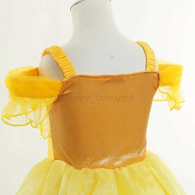 Disney Childrens princess costume Halloween beauty and beast cosplay Fancy Bella Dress childrens ball dress Belle costume girl X250408