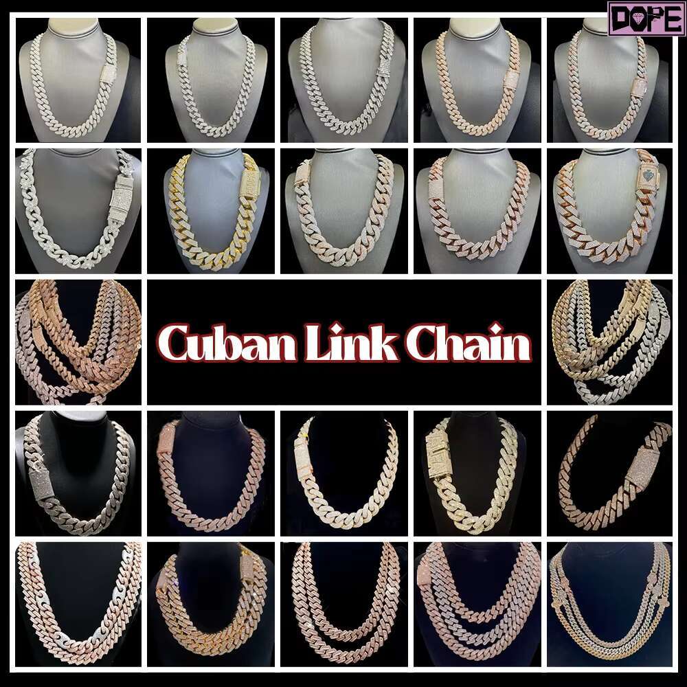 High Quality 16MM Cuban Chain Curb Men and Women 925 Sterling Silver Gold Cuban Link Chain