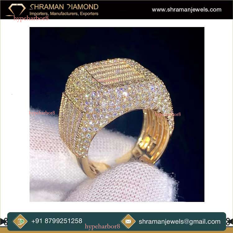 High quality eye-catching luxury VVS1 DEF color 5.14 CTS and 15.44g chilled long stick men's ring