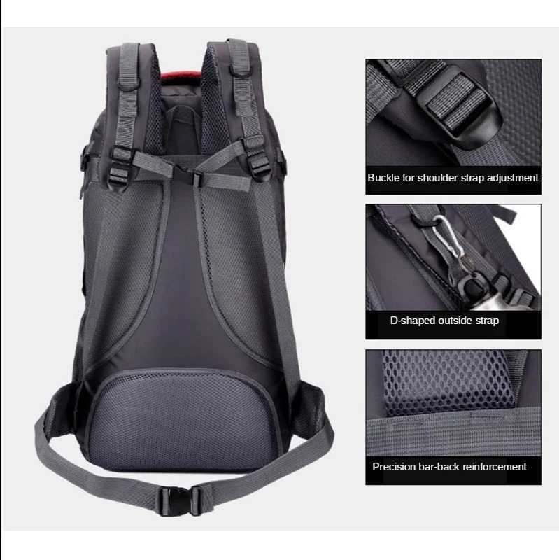 Outdoor Travel Backpack 60L for Hiking Camping - Quty Rucksack Trekking BagC250407