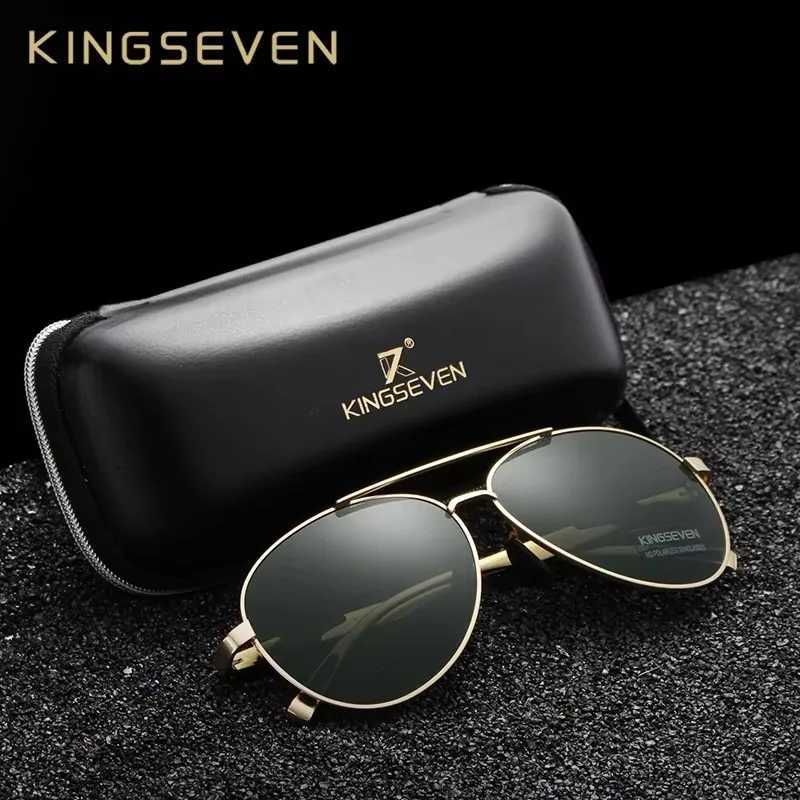 KINGSEVEN DESIGN Mens Classic Polarized Sunglasses Aluminum Lead Sunglasses HD Lens UV400 Protection W250408