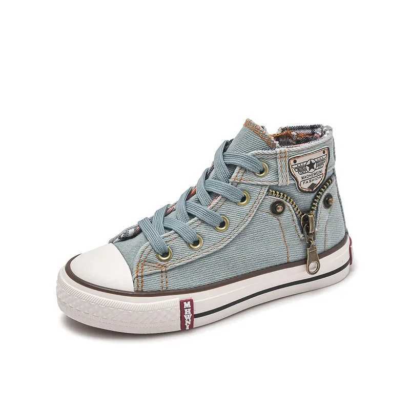Childrens high top canvas shoes fashionable childrens student board shoes breathable boys sports shoes girls casual board shoes W250407