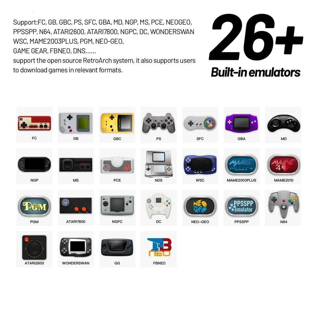 Trimui Smart Pro Handheld Console 4.96''IPS Screen ux System Joystick RGB Lighting Smartpro Retro Video Game Player Gift