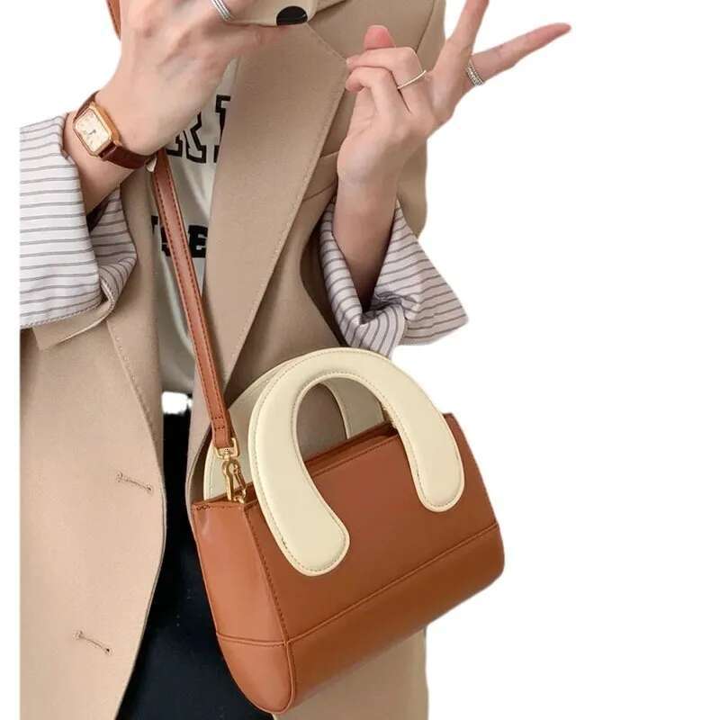 Simple And Fashionable Women's Single Shoulder Cross Small Square Leather Crossbody Bag, Handbag