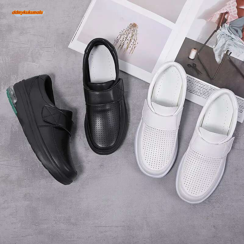 Comfortable Soft White Flat Air Casual Sneakers for Non-slip Breathable Women Non Slip Hospital Nurse Shoes ddmykukumalu