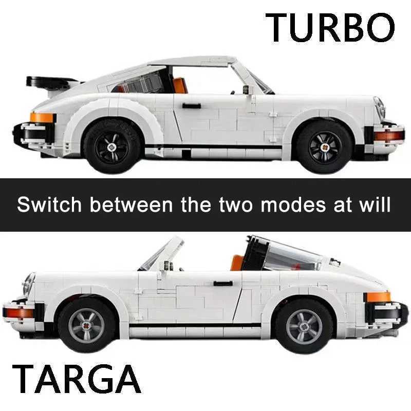 Technical retro Porsche 911 convertible sports car building block set model racing car assembly building block toy childrens gift W250408