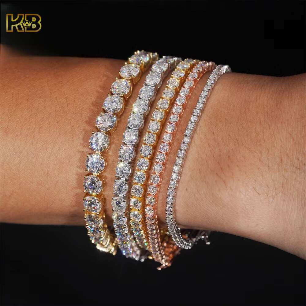 Iced Out Hip Hop Sier VVS1 Dia Custom Jewellery Necklace Bracelet Moissanite Tennis Chain for Man and Woman