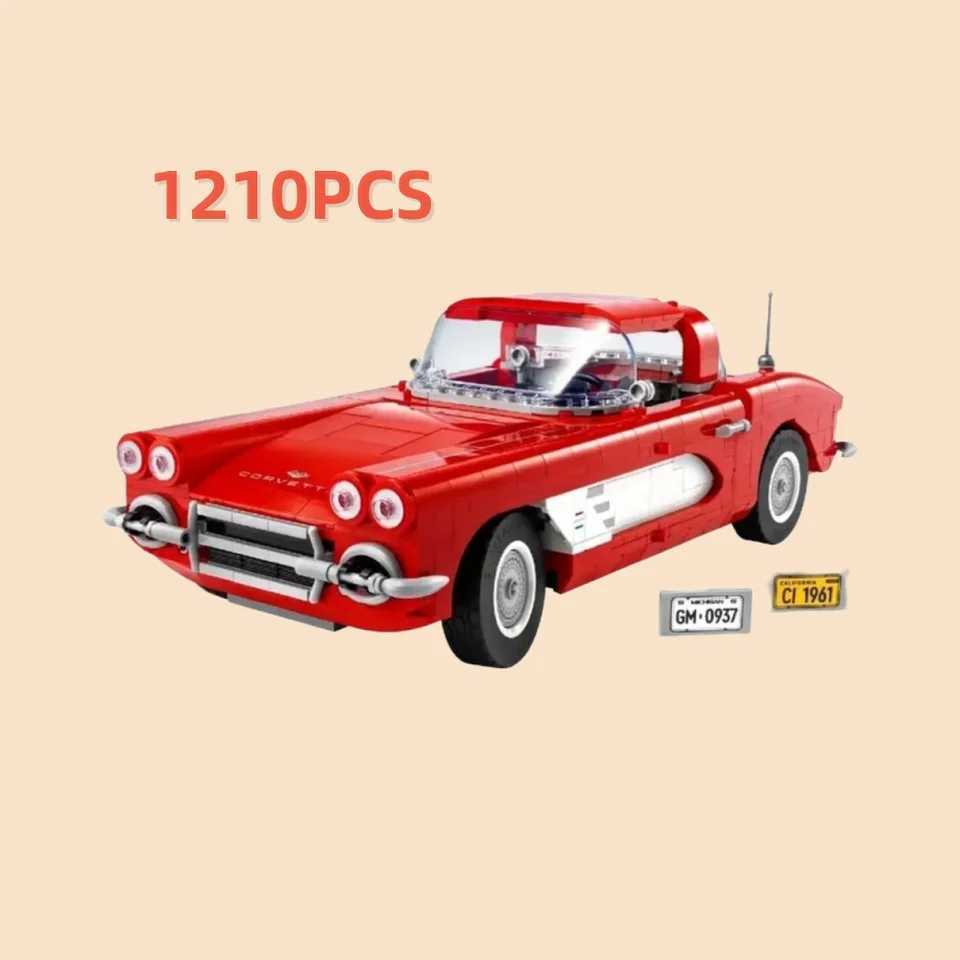 New 10321 Retro Sports Car Chevrolet Corvette Technology Building Blocks Assembly Vehicle Toys Boyfriend Gifts W250408