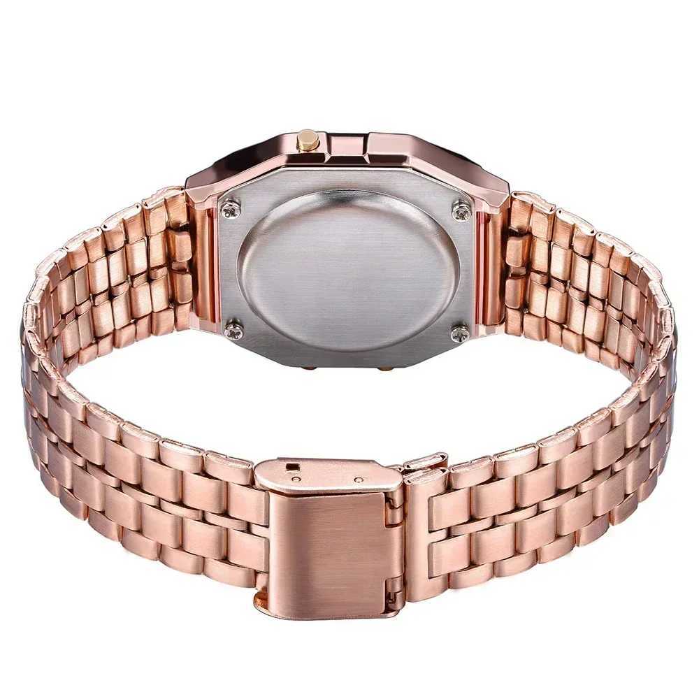 Retro Square digital display womens watch rose gold and silver luxury womens watch Relojes Para MujerT250408