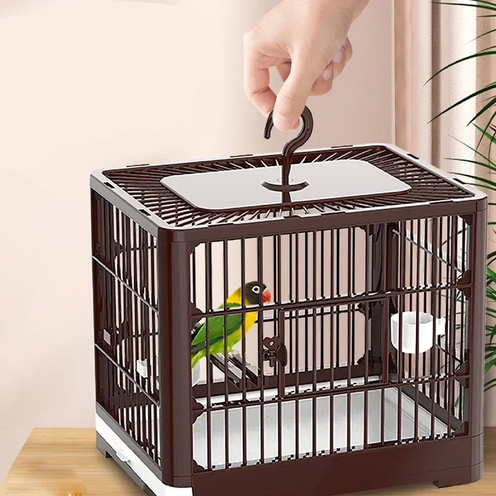 Portable bird container bird travel birdcage with handle large space breathable folding birdcage set bird accessories 250403