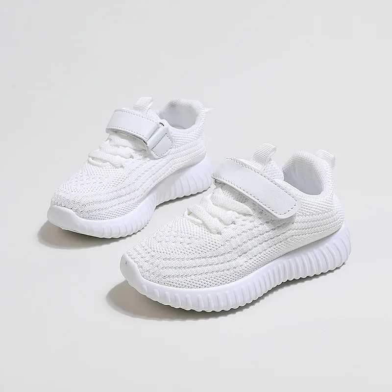 Boys Shoes 2023 Four Seasons Solid Color Childrens Breathable Double Mesh Sports Shoes Girls Soft soled Sports Shoes New W250407