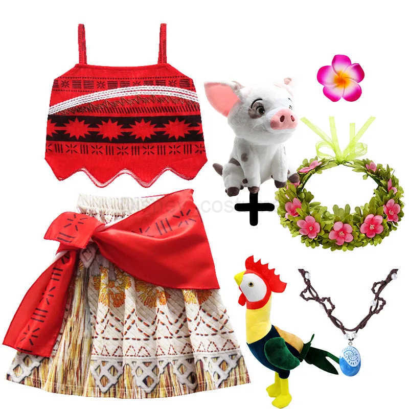 Disney Ocean Adventure Moana Cosplay Costume Carnival Party Dress Up for Girl Polynesian Vaiana Princess Moana Christmas Clothes X250408