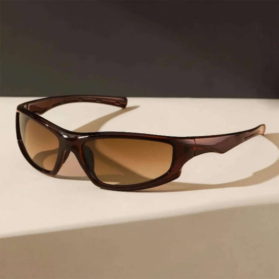 Fashion Y2k Style Wrap Around Men's Sunglasses Daily Outdoor Sports Street Decorative Glasses