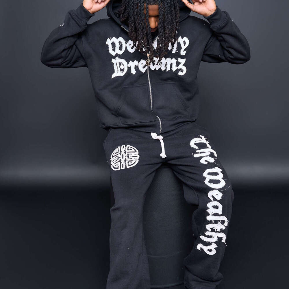 Y2 Men's and Women's Spring Loose Leisure Patchwork Embroidered Three Dimensional Pattern Fashion Street Set