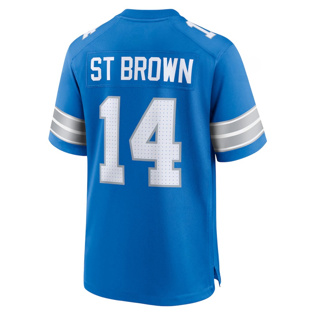Custom Elite Style Football Jersey American Famous brand Detroit Football jerseys with men women youth customized #14 St Brown #16 Goff #58 Sewell #97
