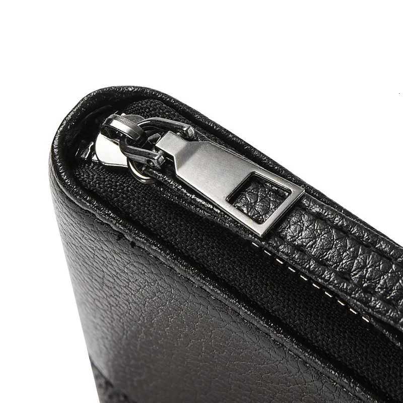 Men Leather Wallets Long Design Causal Purses Male Zipper Wallet Coin Card Holders Slim Money Bag High Capacity Case H2511071