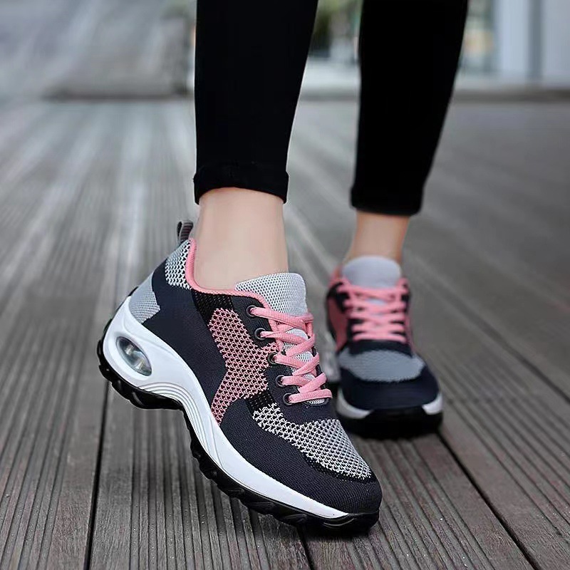 2025 Summer New Women's Breathable Mesh Air Cushion Sports Designer Fashionable Height Increasing Casual Shoes
