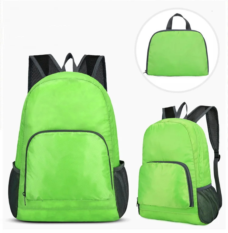 Outdoor Travel Lightweight Portable Foldable Backpack Love Print Folding Green Bag Ultralight Pack for Women Men Hiking Daypack 250407