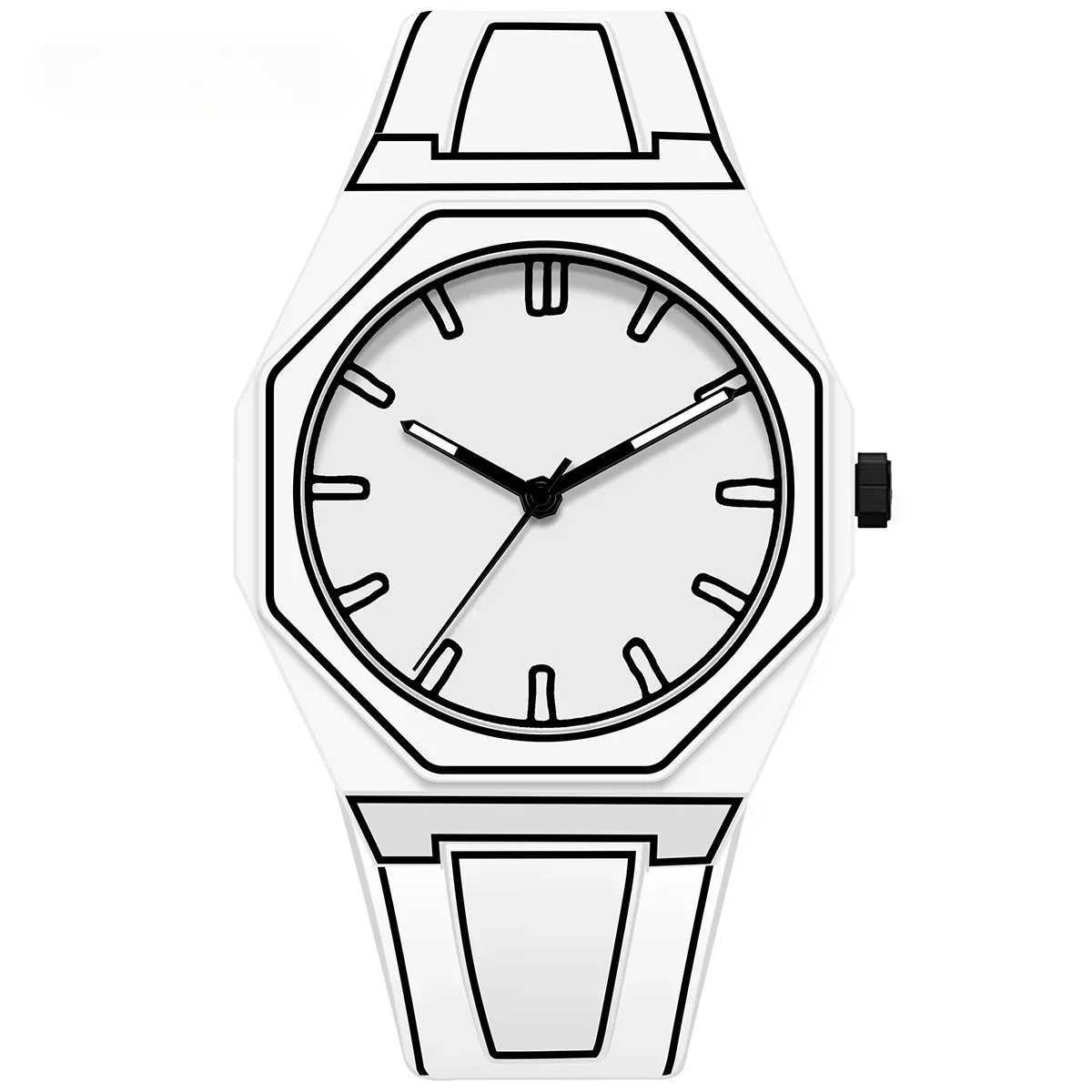 Modern Minimalist Sketching Creative Sports and Leisure Watch Creative Design Waterproof Watch Y250407