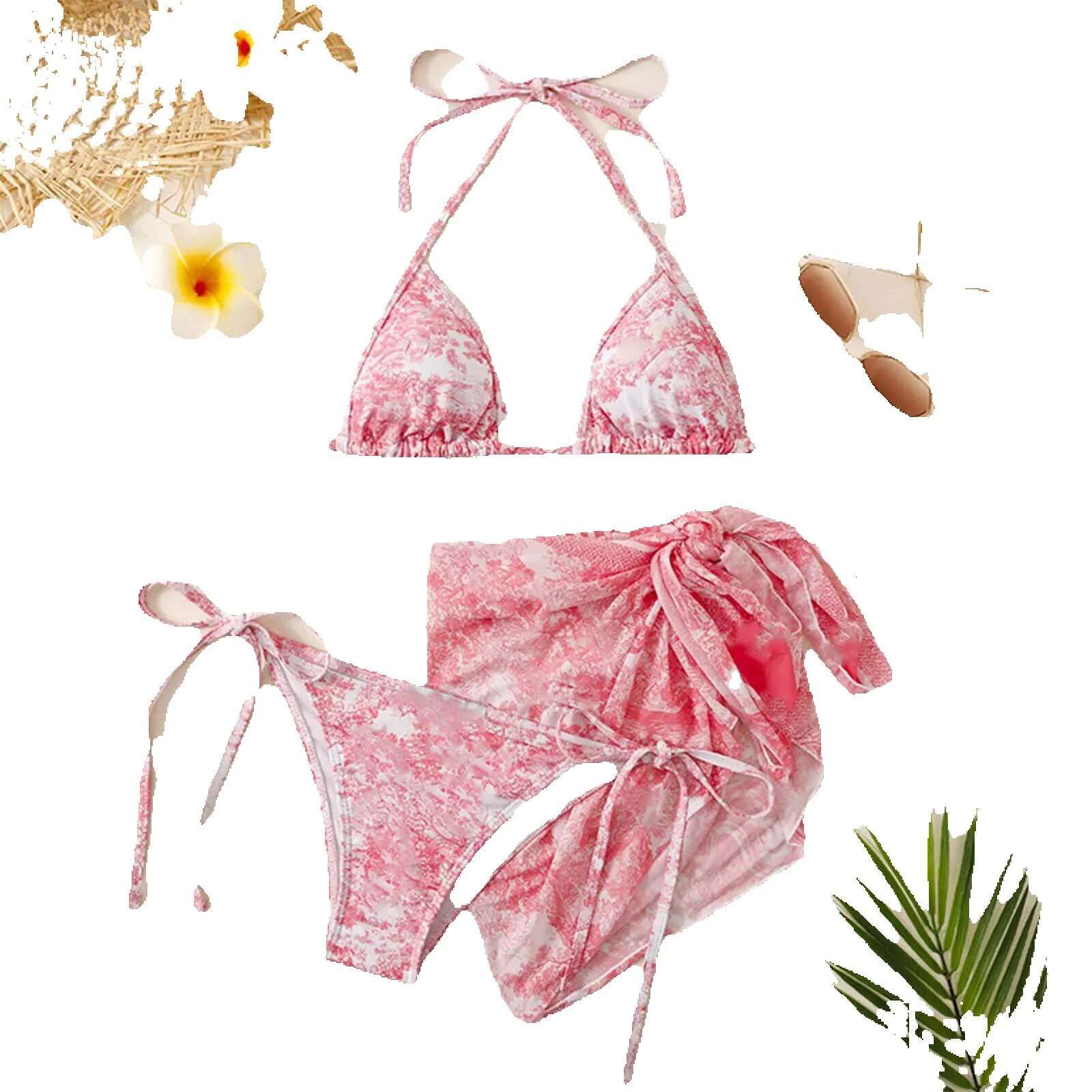 Women's 3-piece set, transparent swimsuit cape, washed, anti-corrosion, sunscreen, E