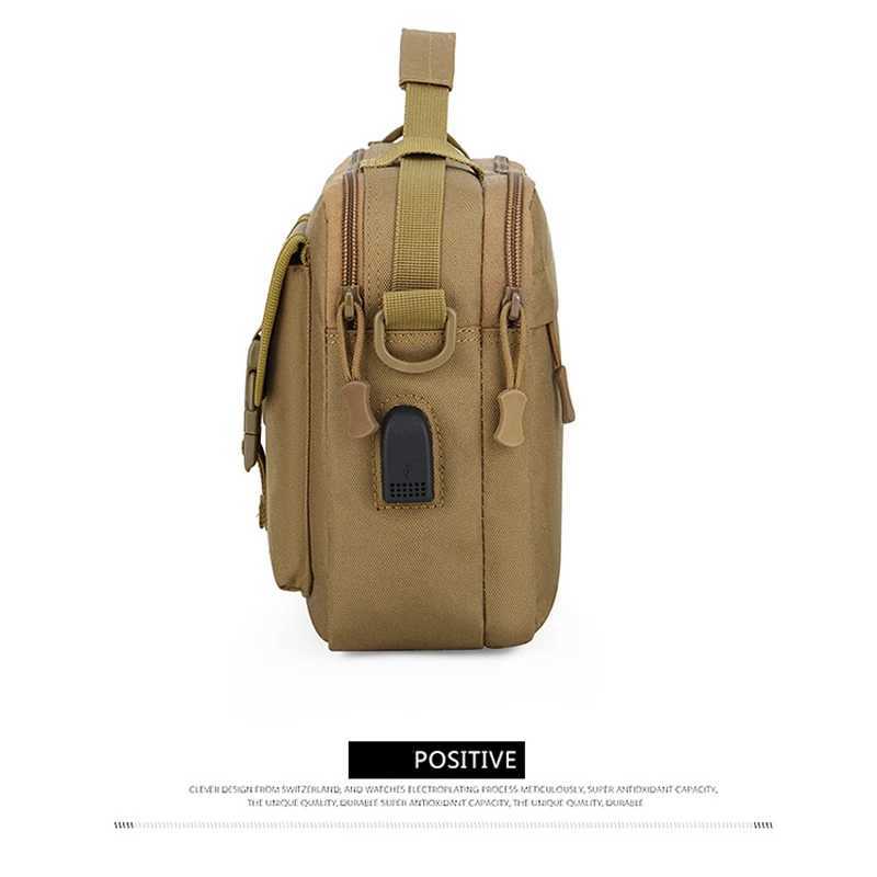 Oulylan Camouflage Shoulder Bag for Men Outdoor Crossbody Back Small Tool Bag USB Charging Handbag Sport Hiking BagC250407