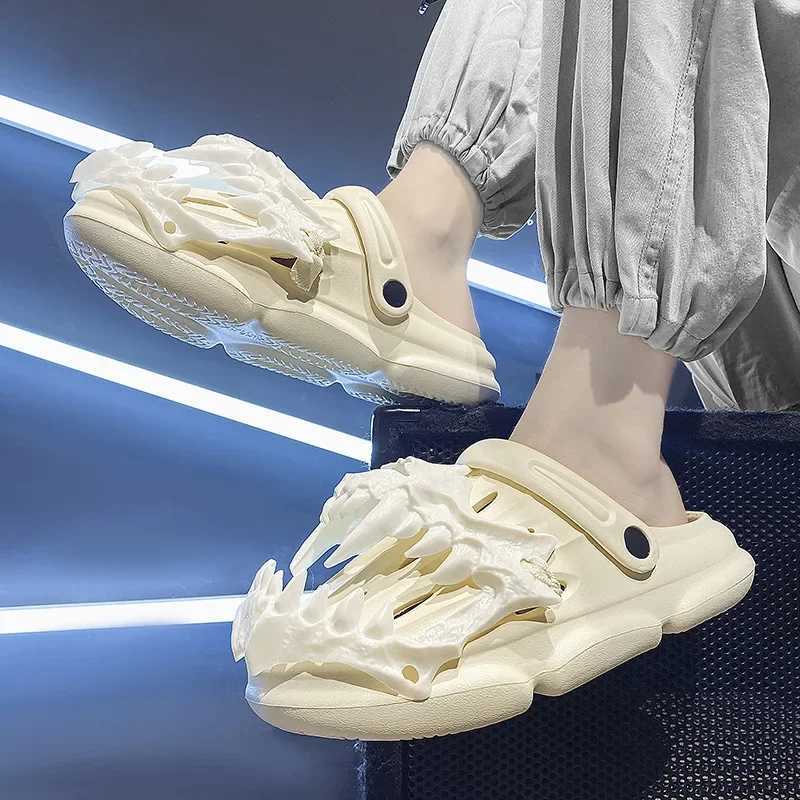 New Arrival Womens summer slider fun monster sandals lightweight EVA casual shoes mens outdoor zipper beach smooth hole shoes T250407