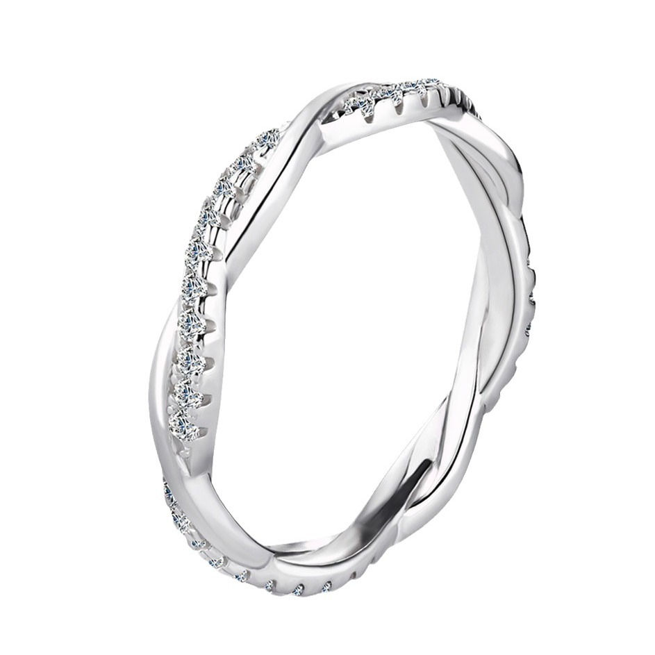 Free shipping S sterling sier twist designer ring for women girls shine moissanite lovers wedding engagement rings jewelry Free shipping