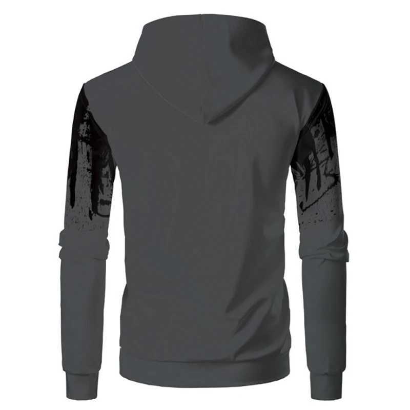 Mens sweater new outdoor sports digital 3D printing hooded sweater couple baseball set loose mens clothing casual top W250408