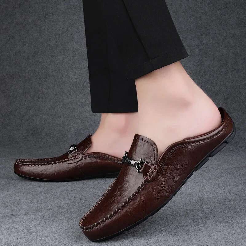 Men Breathable Casual Summer Hollow Out Men's Driving High Quality Male Business Shoes 2023 Genuine Leather Loafers