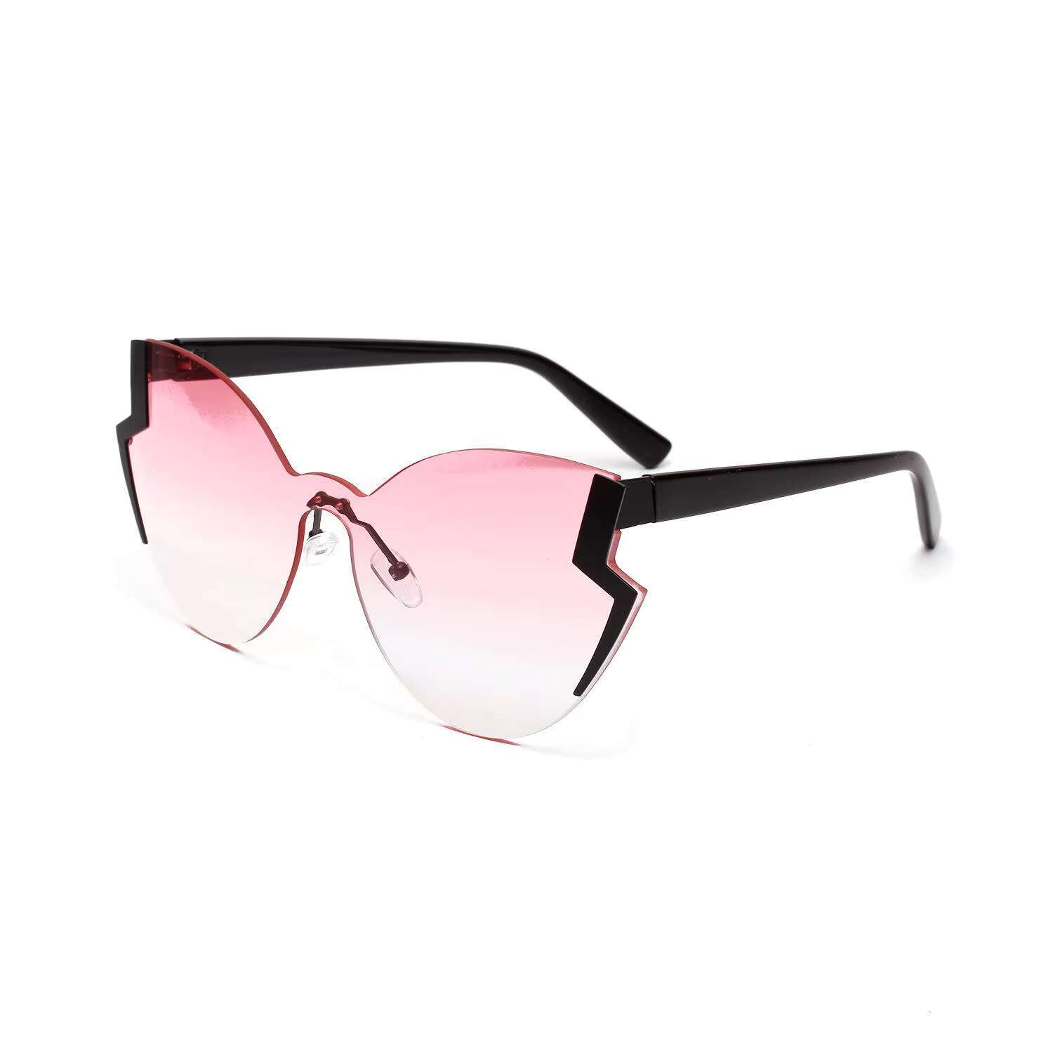 Unisex Fashion Gradient Cat Eye Butterfly Large Sunglasses AC Lens Metal Frames Custom Polarized Mirror