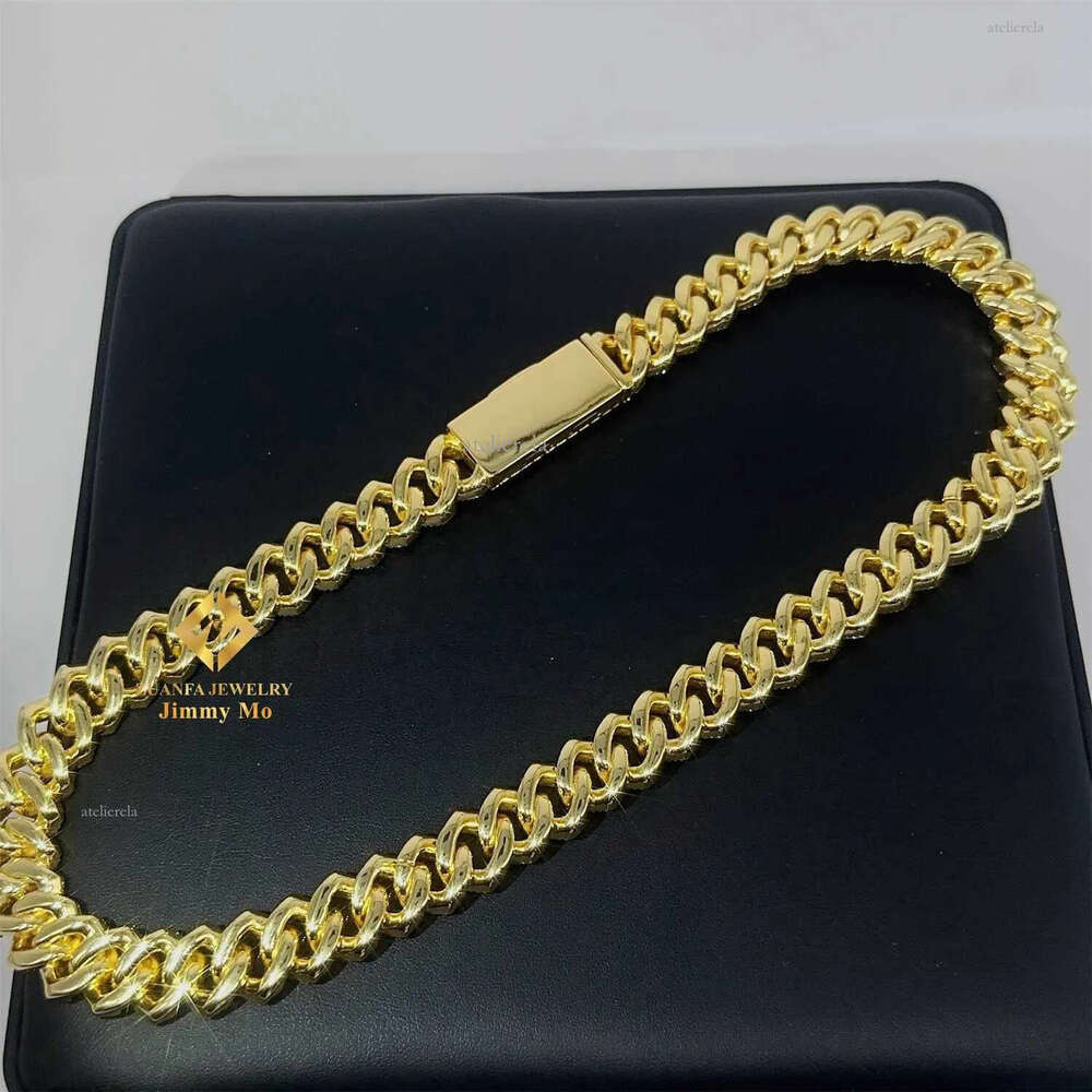 2023 Pass Dia Tester Iced Out 15mm 4 Row Sier 14k Real Gold Plated Vvs1 Moissanite Cuban k Chain Necklace Men