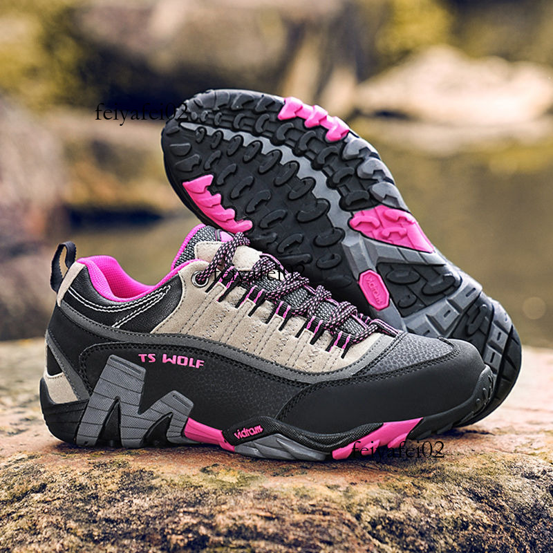Top Summer American Foreign Trade Leather Outdoor Shoe Men' Shoe Mountaineering Shoe Women' Shoe Waterproof and Anti lip Hiking Shoe Tourit 