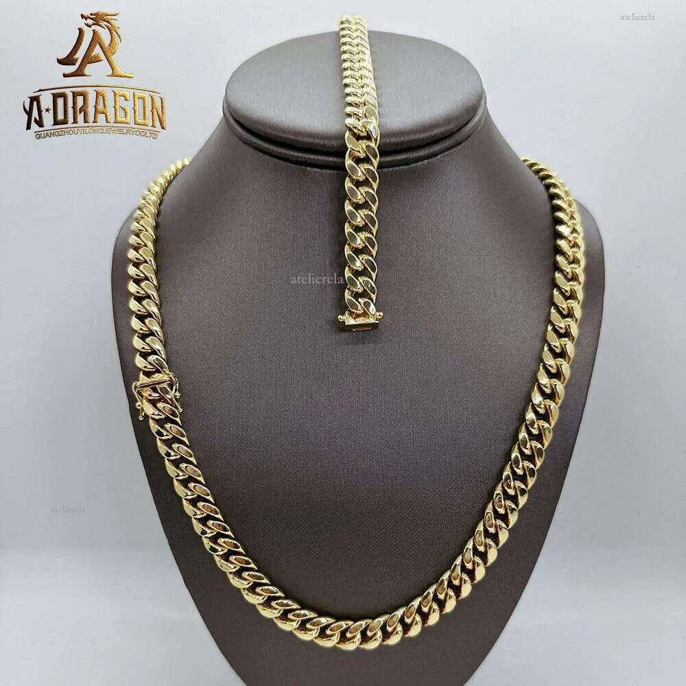 18mm Vvs Moissanite Dia Solid Gold Plated Prong Set Miami Cuban k Chains with Certificate