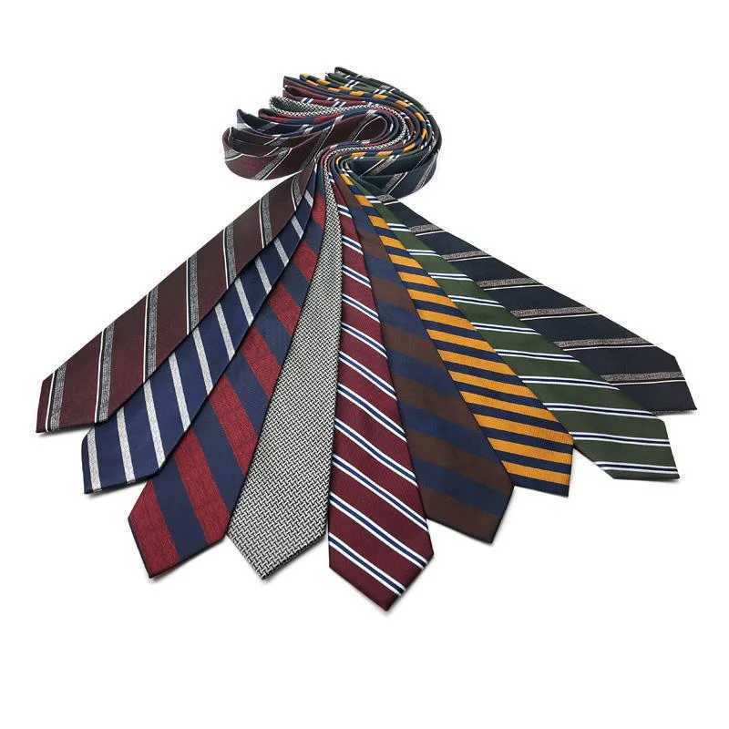 Wholes 8CM Mens Necktie Classic Ties For Man Wedding Business Party Polter Stripes Striped Jacquard Ascot Accessories X250407