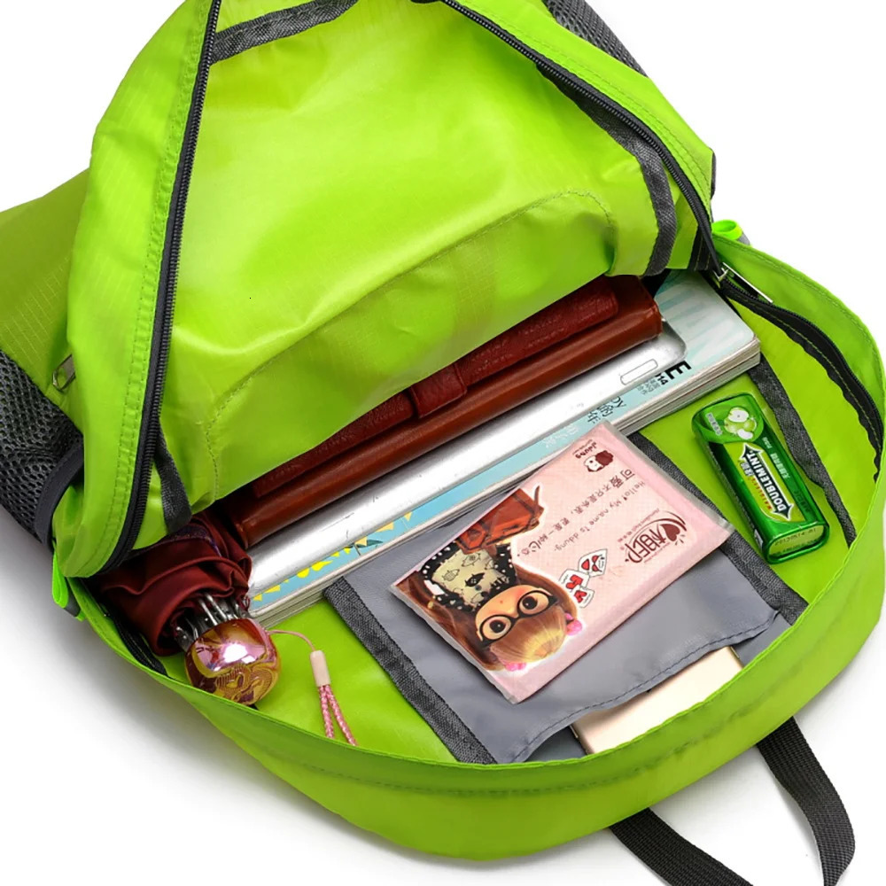 Outdoor Travel Lightweight Portable Foldable Backpack Love Print Folding Green Bag Ultralight Pack for Women Men Hiking Daypack 250407