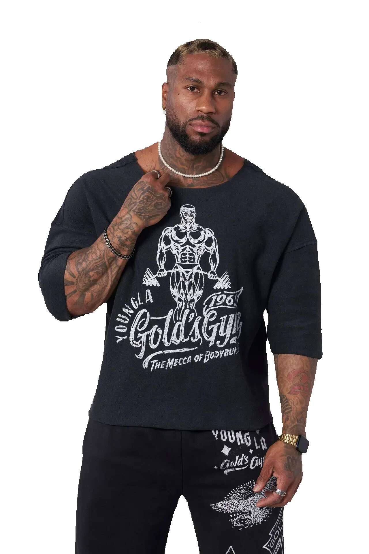 Summer new men's T-shirt sportswear Fierss cotton loose sleeves fashionable casual top