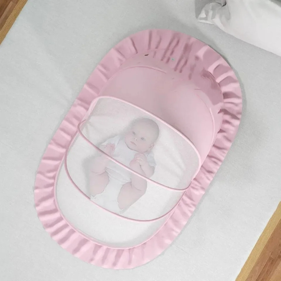 Baby bed mosquito net born without bottom folding baby canopy Mongolian yurt ordinary baby mosquito net baby accessories 250408