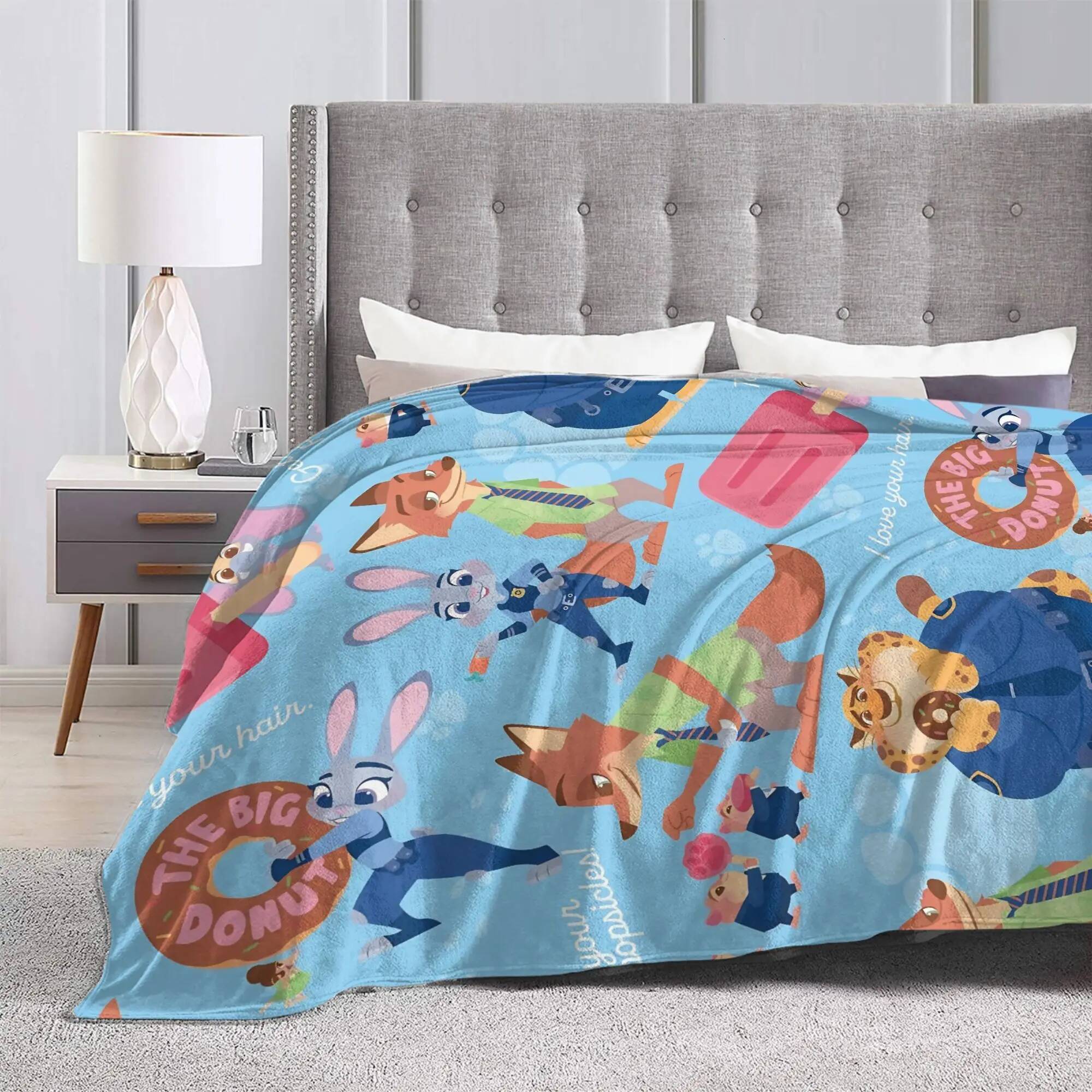 Custom Zootopias 2 Nick Wilde Judy Quality Warm Throw Blanket Winter Camping Home Decor Print Bedspread