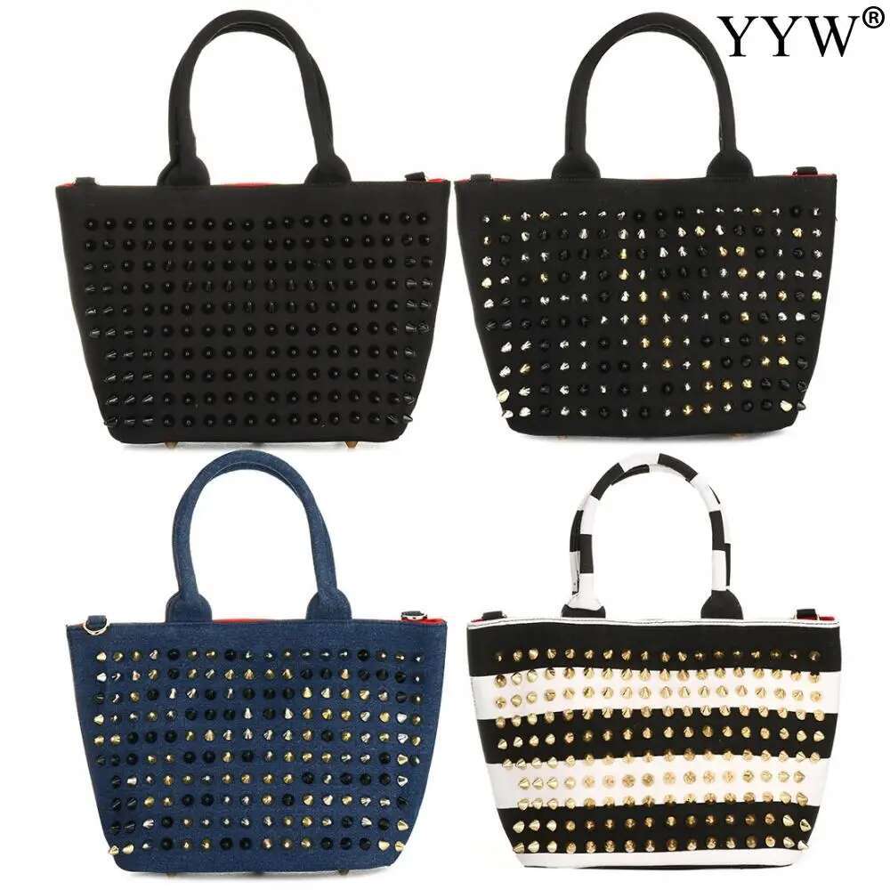 Rivet Designer Women' Large Capacity Shoulder High Quality Pu Leather Handbags And Purse Female Retro Tote Bags