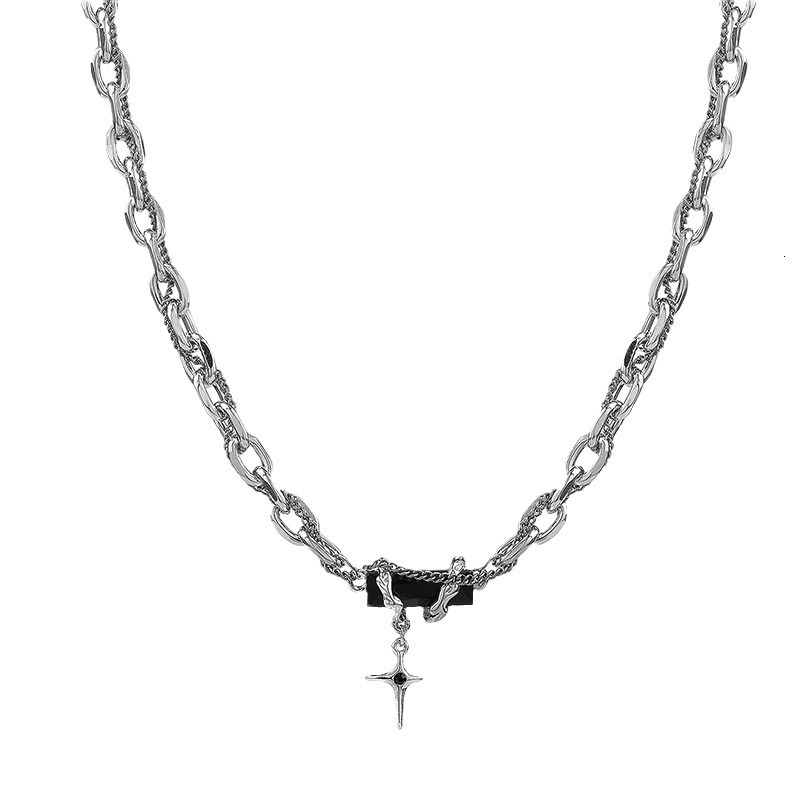 Niche Wrapped Black for Men, Titanium Steel, Neutral, Hip Hop, Trendy, Cool, Personalized, Men's Necklace