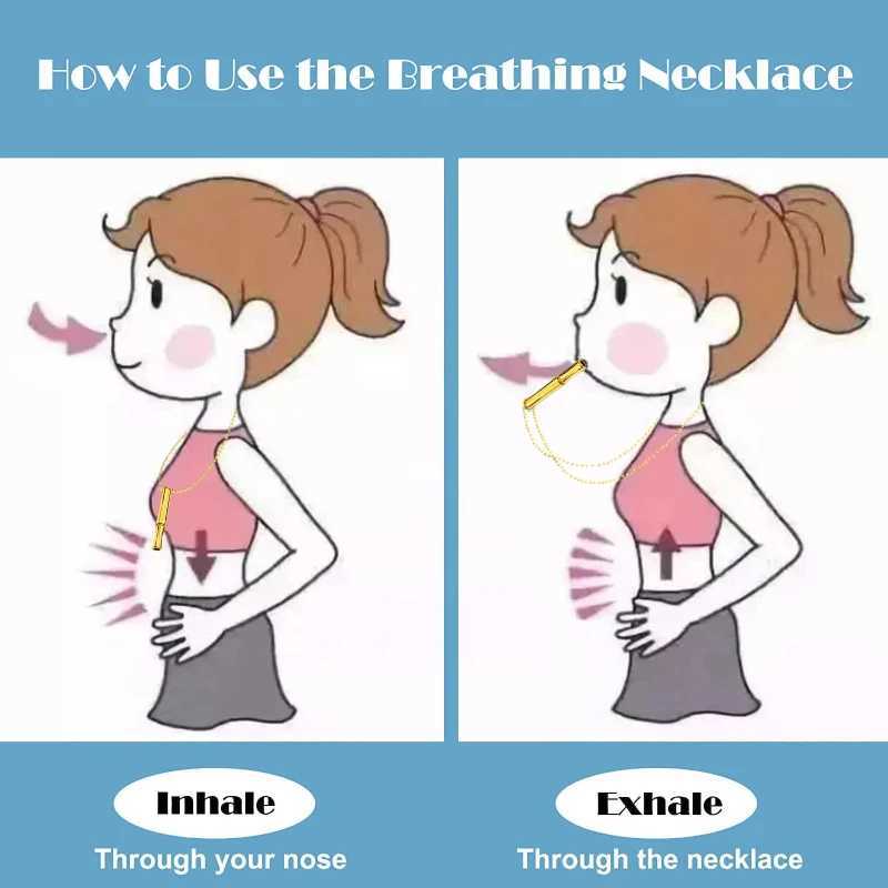 Breathlace Necklace Calm Harmony Anti-Smoking Necklace Breathing Necklace for Anxiety Stainless Steel Mindful Breathing NecklaceC250407