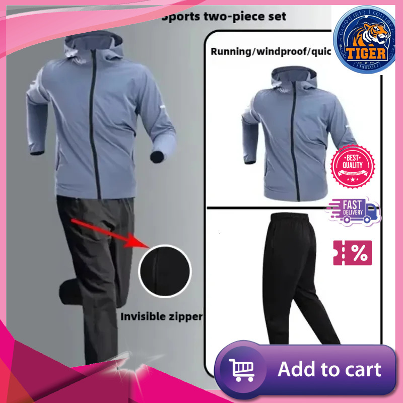 Ddmytiger Ddmytiger Autumn Winter Men S Outdoor Running Fiess Morning Jogging Sports Quick Dry Windproof Cycg Training Jacket And Tracksuit