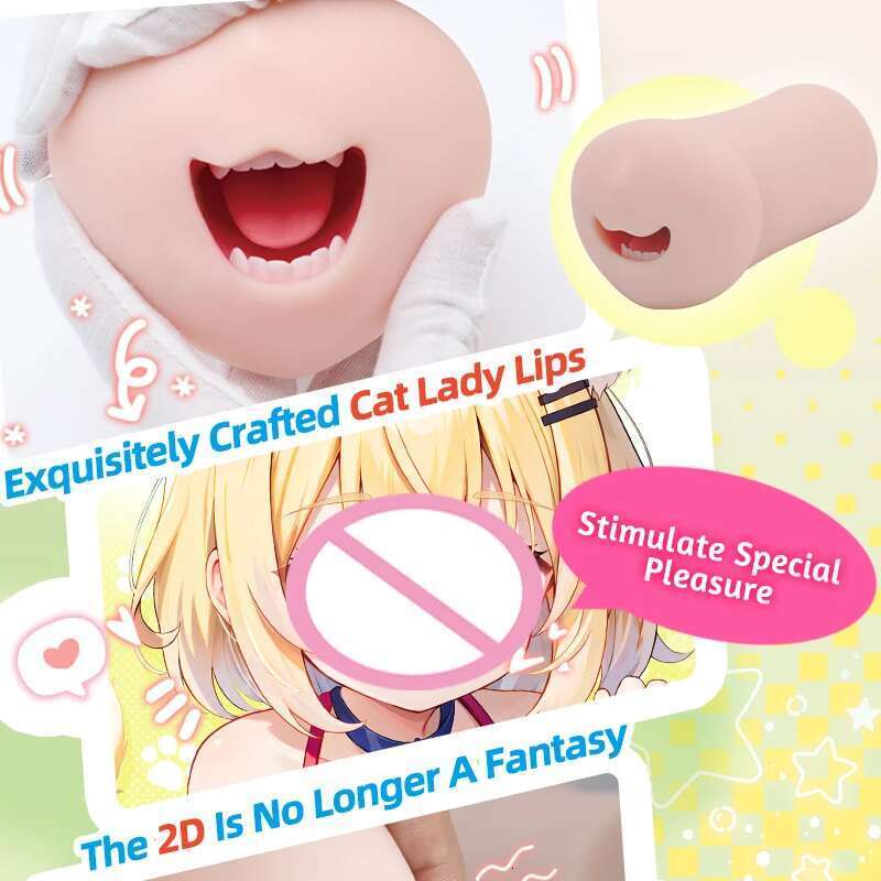 YUU Male Masturbator Realistic Mouth Deep Throat Pocket Pussy Blowjob with Teeth Tongue Toys for Men Masturbation Oral Sex