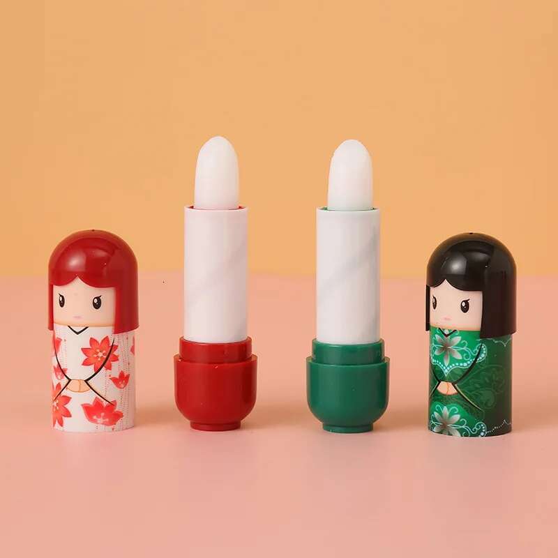 6Pcs Moisturizing Balm Kimono Doll Lipbalm Lip Care Cute Kawaii Lips Makup Fruit Flavor For Girl Party Gifts