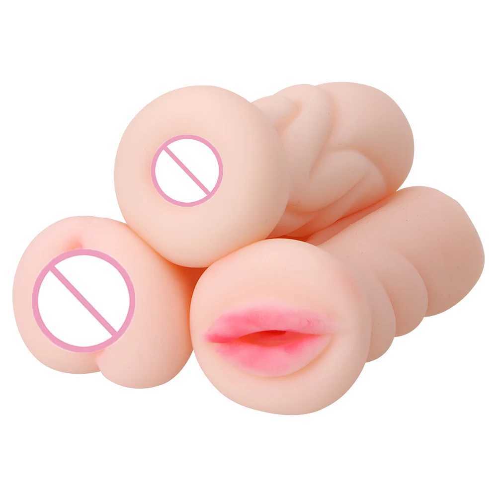 11cm Silicone Male Masturbator Artificial Oral Anal Vaginal for Male 18 Penis Pump Glans Suction Cup Real Cat Sex Toy Sex ProductsXJ250408