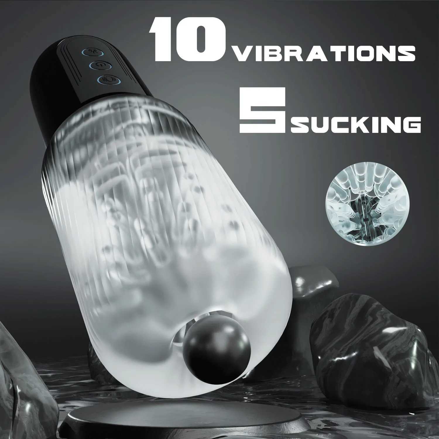 Male Masturbation Cup Automatic Picking Real Oral Vagina Success Vibration Masturbator Sex ToyW250408