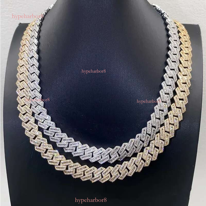 moissanite dia necklace designer jewelry iced out Cuban Necklace Full Iced Out Hiphop Chain Pass The Dia Test cuban k chain gift chains for men