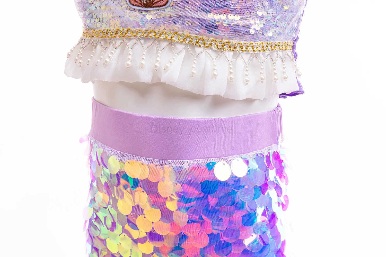 Disney Summer New Ariel Princess Dress Little Mermaid Mesh Sequin Dresses Girls Fishtail Children Beach Clothes Set Party Gown 2-10Yrs X250408
